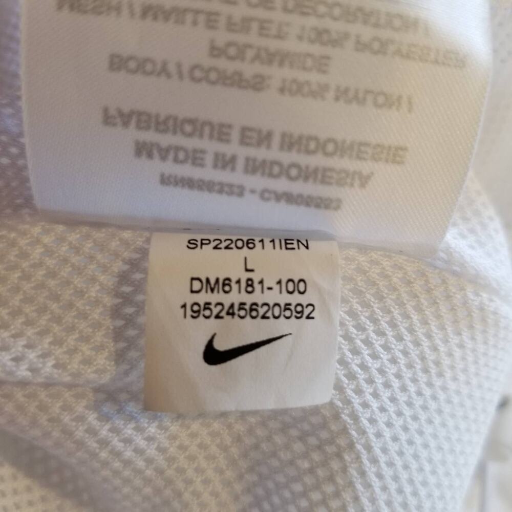 Nike Sportswear Women's Essential Woven Zip Front Jacket White Black L Large - Picture 9 of 9